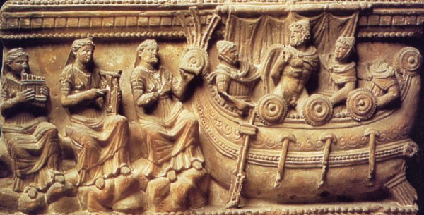 Bassorilievo raffigurante la nave di Ulisse