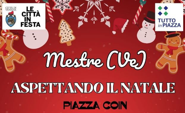 Titolo dell'evento contornato da disegni natalizi (cappelli Babbo Natale, pupazzi di neve, omini di zenzero, fiocchi di neve)
