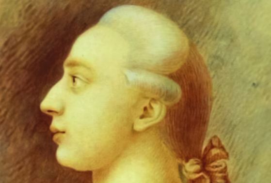 Profilo destro di uomo (Giacomo Casanova) dal naso pronunciato e con parrucca settecentesca