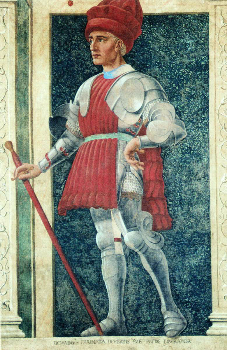 Andrea del Castagno (um 1423 - 1457) Farinata degli Uberti (d.1264) in Serie di Uomini e donne famose a (c.1450) Firenze, Galler