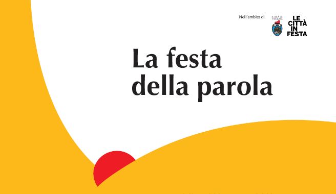 In alto logo Città in Festa e titolo del libro. In baso rappresentazione stilizzata di un sole che sorge da una collina