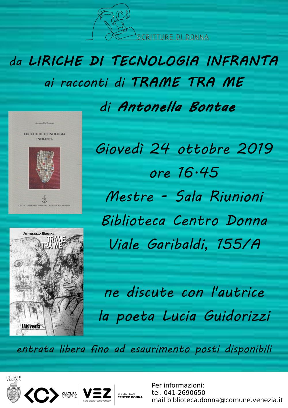 Locandina presentazione libri Antonella Bontae