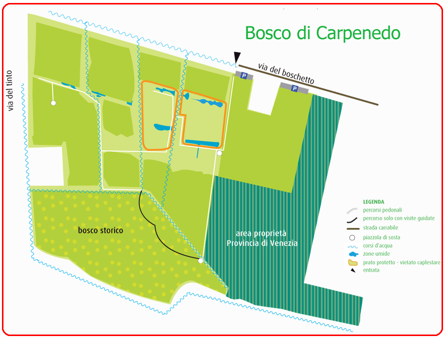 mappa del bosco di carpenedo