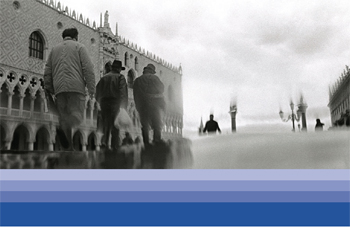 Acqua alta a San Marco:immagine volantino informativo nuove sirene