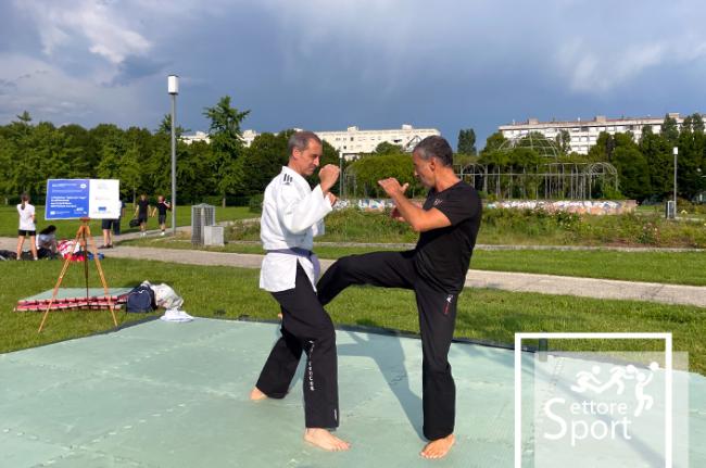 Karate Jujitsu Box olimpica con ASD Kami center amici della boxe, Piastra polivalente Parco Albanese a Mestre, 16 giugno
