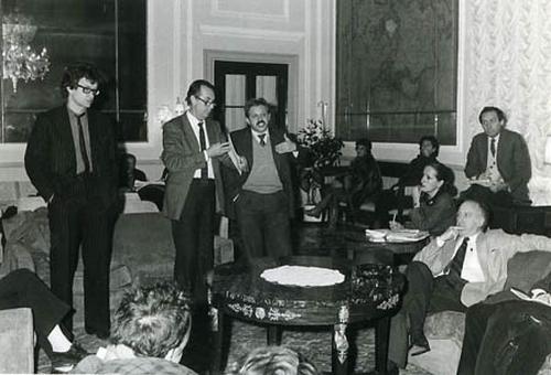 Conferenza stampa di presentazione del film di Wim Wenders, Hotel Europa, Venezia, febbraio 1986